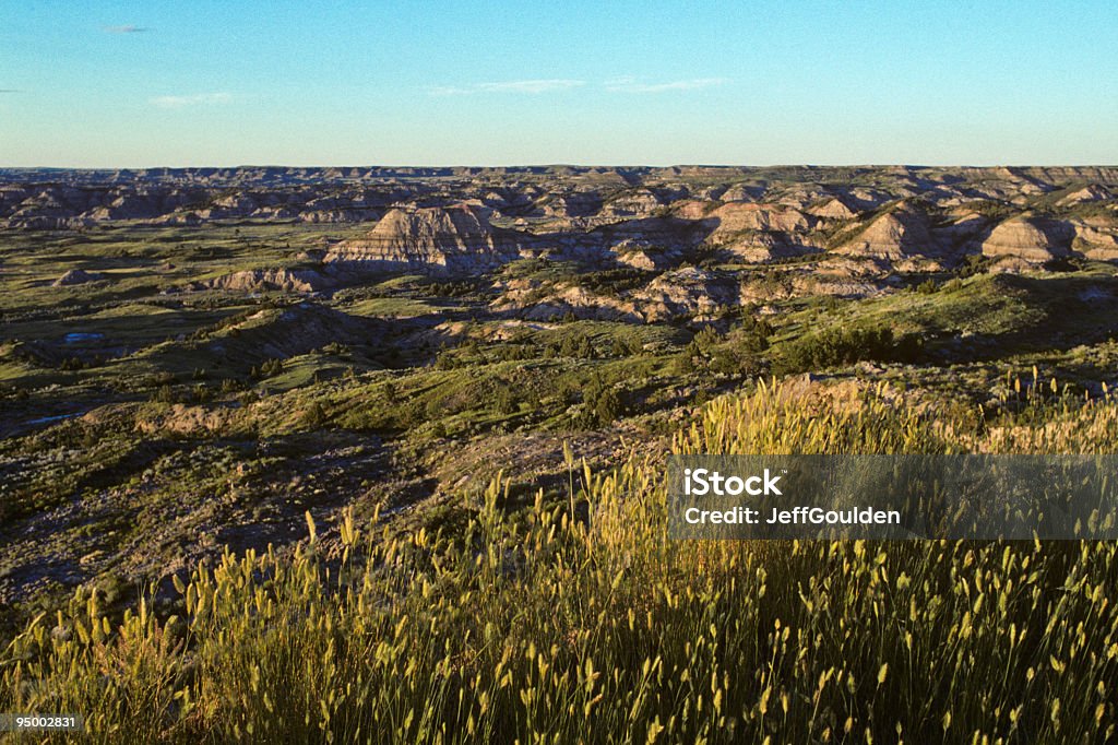 Der Badlands bei Sonnenuntergang - Lizenzfrei Abenddämmerung Stock-Foto