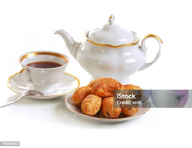 Croissant - Fotografias de stock e mais imagens de Almoço - Almoço, Bebida Não Alcoólica, Bola doce