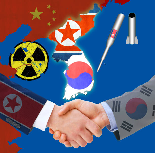 Shaking hands on peace on the Korean Peninsula-2 The Republic of Korea and North Korea open the gates of peace through dialogue. Missile stock pictures, royalty-free photos & images