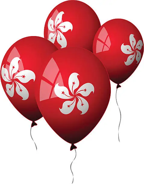 Vector illustration of Hong Kong - Balloons