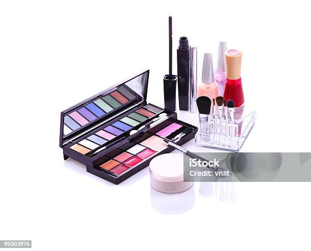 Photo libre de droit de Maquillage Set banque d'images et plus d'images libres de droit de Accessoire - Accessoire, Beauté, Blanc