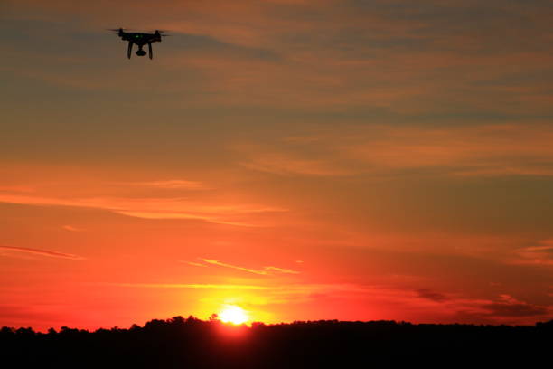 istock Sunrise and the DJI Phantom 4 Pro drone 950040128