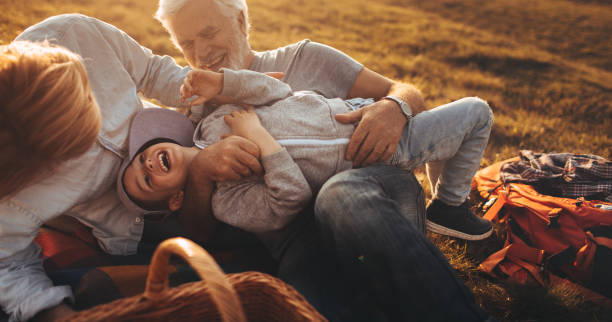 istock Having fun on picnic with my grandparents 950040426