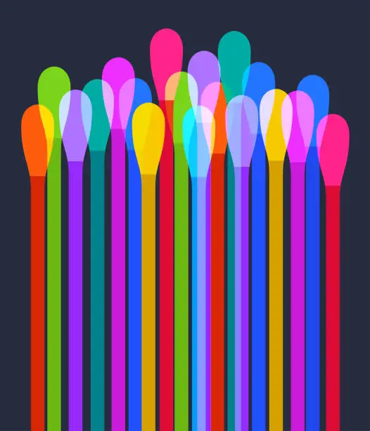 Vector illustration of Disposable Cotton buds or swabs