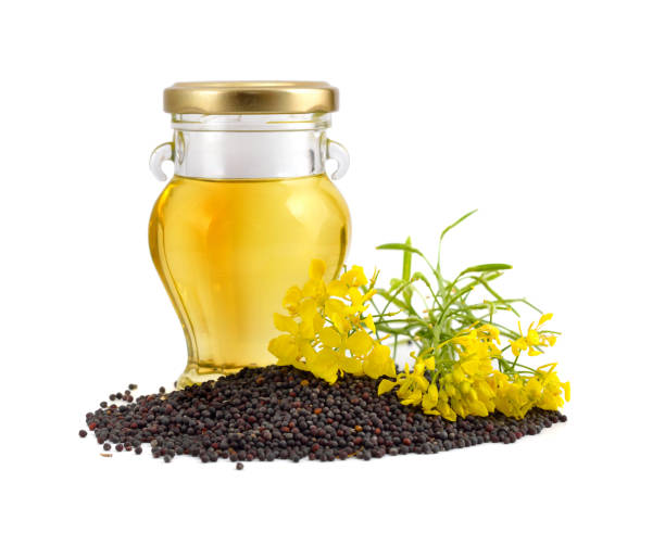 istock Rapeseed oil with seeds and flowers. 950046684