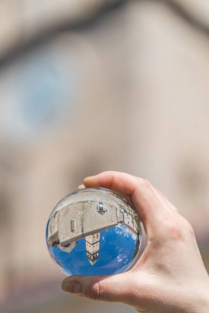 istock Saint Nikola Church tower reflected in a glass ball 950053342