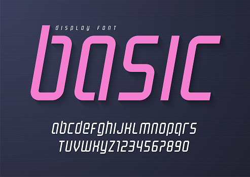 Basic Letters Design Basic Display Font Design Alphabet Typeface Letters And Numbe Stock ...