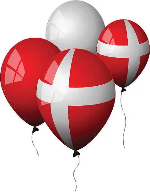 Vector illustration of Denmark - Balloons