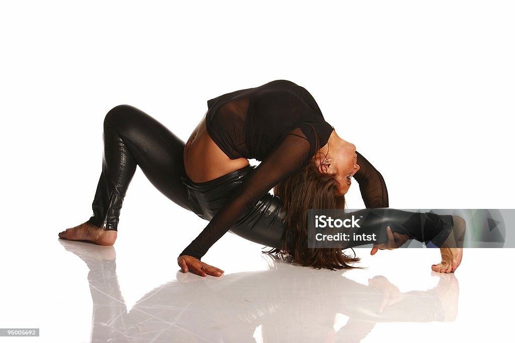 Chica de estiramiento Flexible - Foto de stock de Color negro libre de derechos