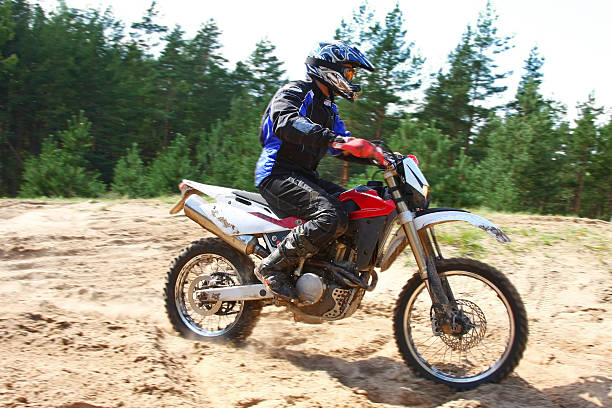 istock Off-road motorbike in motion. 95005797