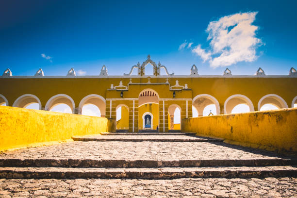 Izamal yellow town, Mexico stock photo