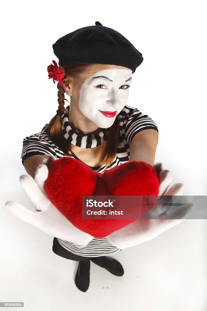 portrait de mime de la Saint-Valentin - Photo de 20-24 ans libre de droits