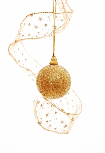 Golden christmas bauble stock photo