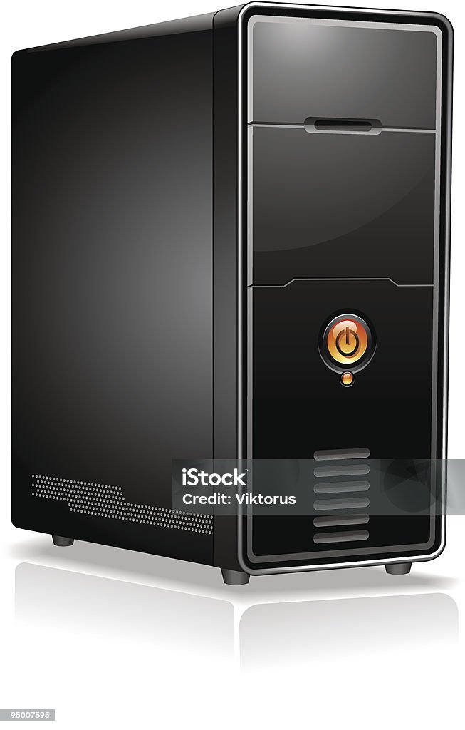 Drive/computer Black Box Black Desktop Computer Drive Case On White Background Stock ...
