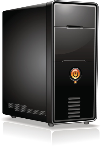 Drive/computer Black Box Black Desktop Computer Drive Case On White Background Stock ...