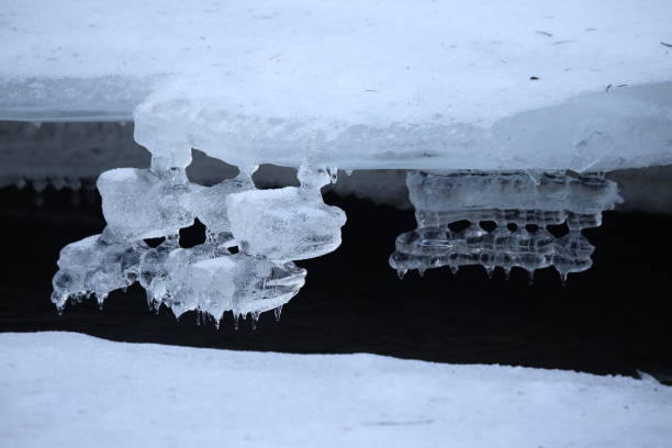 istock Frozen ice formations on a Winter stream, Saxony Germany 950080354