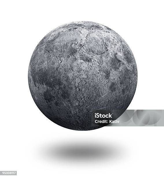 Luna Da Solo - Fotografie stock e altre immagini di Paesaggio lunare - Paesaggio lunare, Luna, Scontornabile