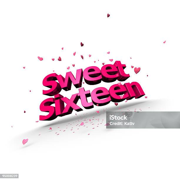 Sweet Sixteen Stock Photo - Download Image Now - Color Image, Confetti, Cute