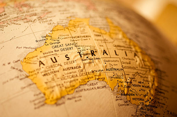 Globe Map of Australia stock photo