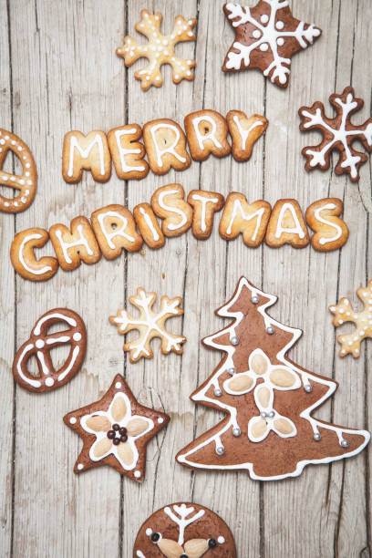 istock High Angle View Of Christmas Decorations And Cookies On Table 950085066