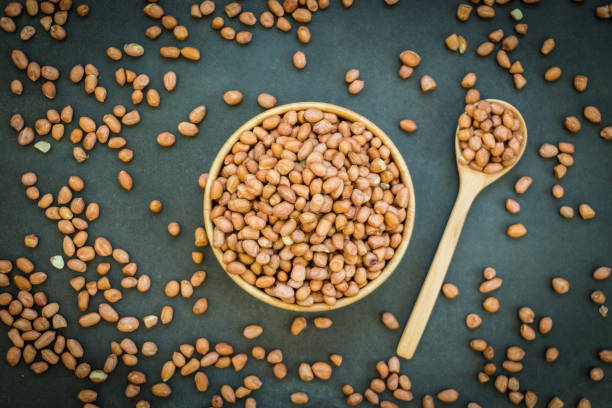istock High Angle View Of Peanuts In Bowl On Table 950085202