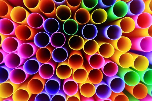 istock Colorful of drinking straws, top view, closeup, macro, abstract texture background 950089082