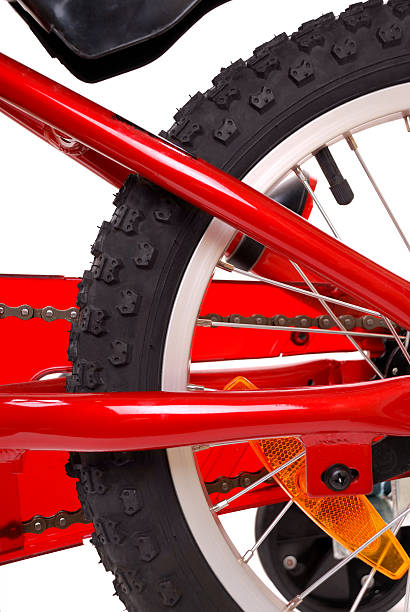 istock New red children's bicycle on white 95010211