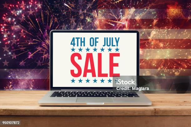 4th Of July Sale Concept Stock Photo - Download Image Now - Fourth of July, Sale, Celebration