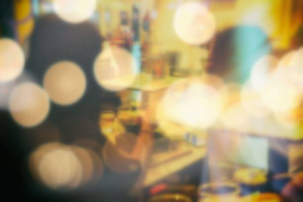 istock Double Exposure of Abstract Restaurant Background with Bokeh. 950107928