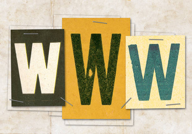 The word www made with old papers and letters