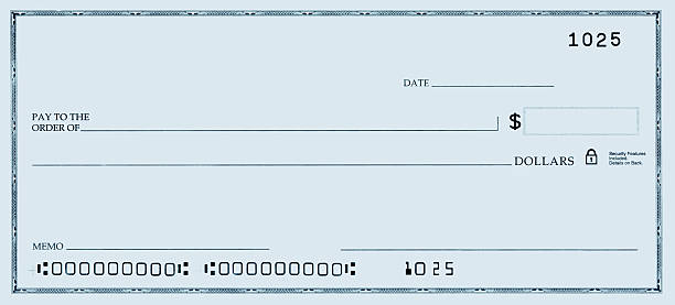 Blank Check with False Numbers  financial item stock pictures, royalty-free photos & images