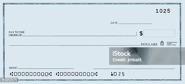 Blank Check With False Numbers Stock Photo - Download Image Now - Check - Financial Item, Banking, Artificial