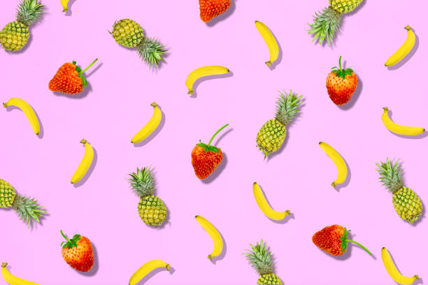 istock High Angle View Of Fruits On Pink Background 950126426