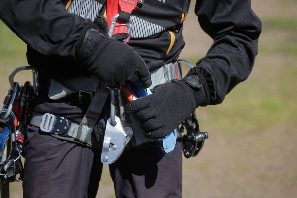istock Details of a climbing firefighter equipment 950130254