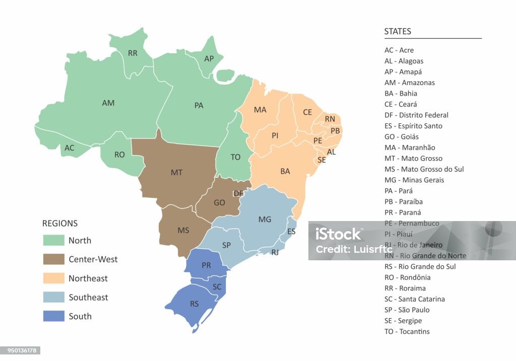 맵 브라질 - 로열티 프리 브라질 벡터 아트