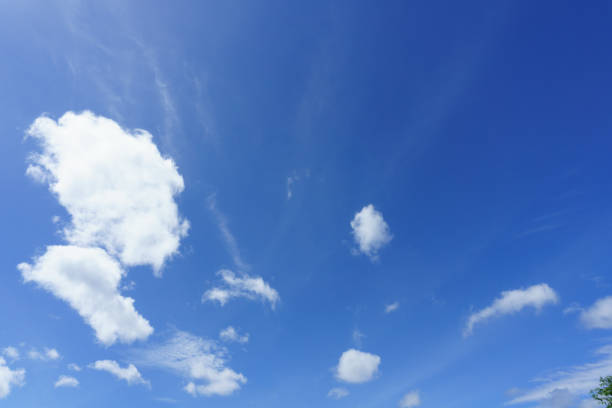 istock blue sky with clouds and sun for background. sun light shining over the clear sky and clouds. Beautiful and Amazing azure sky with clouds and sunshine for background 950141588