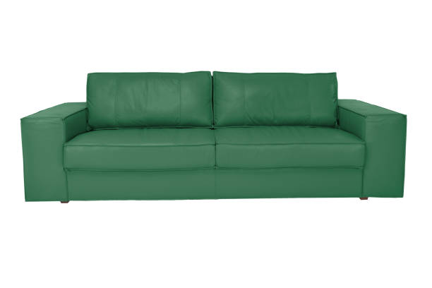 istock Three seats cozy color leather sofa isolated on white background 950145694