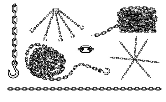 Chain hook vector set