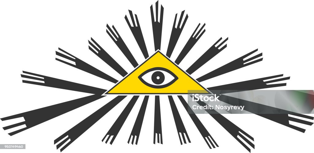 All seeing eye symbol, vector illustration Mythology stock vector