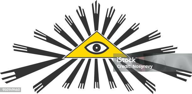 All Seeing Eye Symbol Vector Illustration Stock Illustration - Download Image Now - Mythology, Sun, Authority