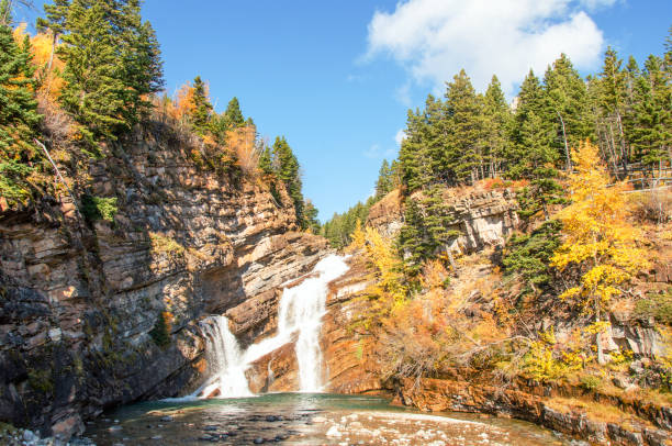 istock Waterton National Park waterfall in Autumn 950149634