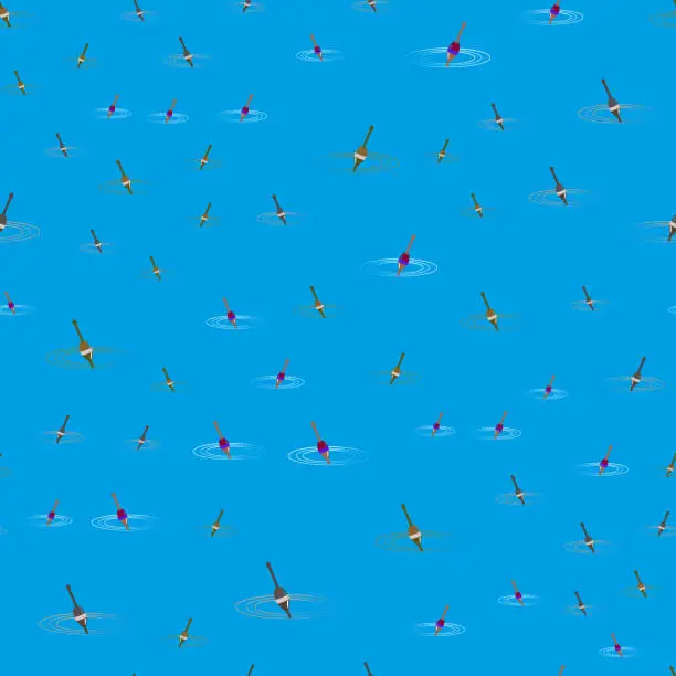 Vector illustration of Seamless pattern with image of floats for fishing of different scale and color. For the design of textiles, posters, decorating clubs of lovers of fishing.