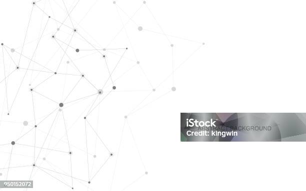 Abstract Connection Background With Lines And Dots Vector Geometric Network Connection Stock Illustration - Download Image Now