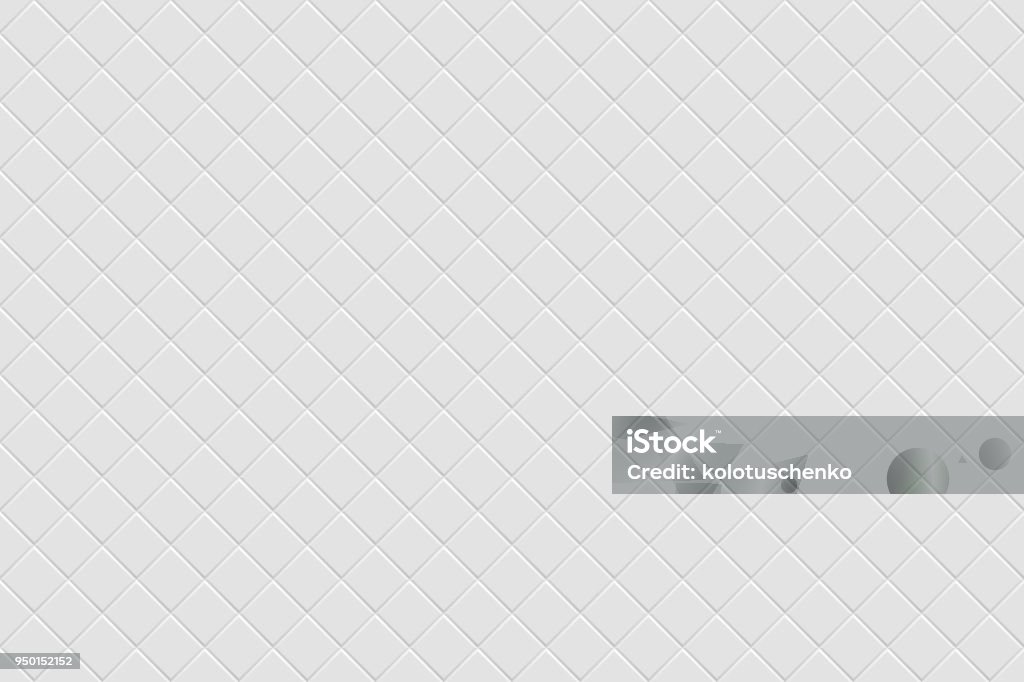 Vector white modern abstract background Vector white modern abstract background with light gray mat diagonal square tiles pattern. Seamless mosaic texture. Realistic 3d illustration. Flooring stock vector