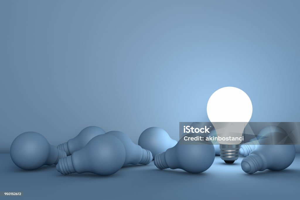 Light Bulbs Light Bulbs on blue background Light Bulb Stock Photo