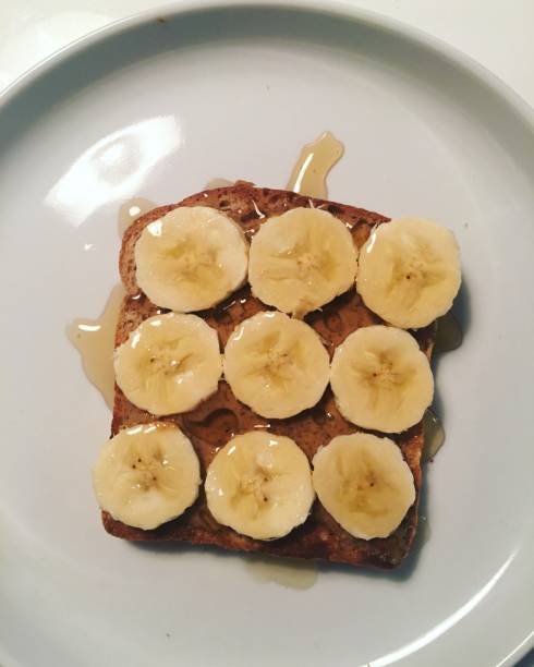 istock Banana toast with honey 950178756
