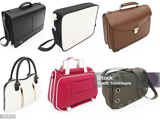 Collage Of Isolated Handbags Stock Photo - Download Image Now - Bag, Black Color, Brown
