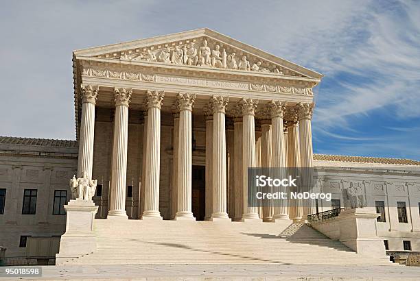 Us Supreme Court Building Stock Photo - Download Image Now - Architectural Column, Authority, Building Exterior