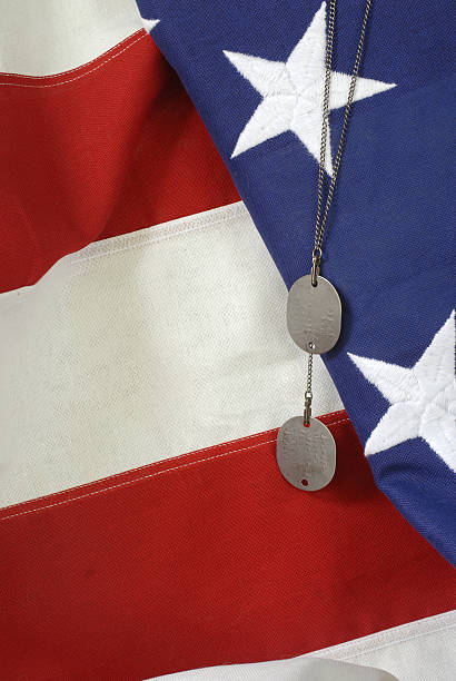 istock American Flag with Dog Tags 95018818