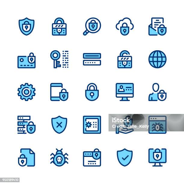 Computer Protection Internet Security Privacy Line Icons Set Modern Graphic Design Concepts Simple Symbols Linear Stroke Web Elements Pictograms Collection Minimal Thin Line Design Premium Quality Pixel Perfect Vector Outline Icons Stock Illustration - Download Image Now